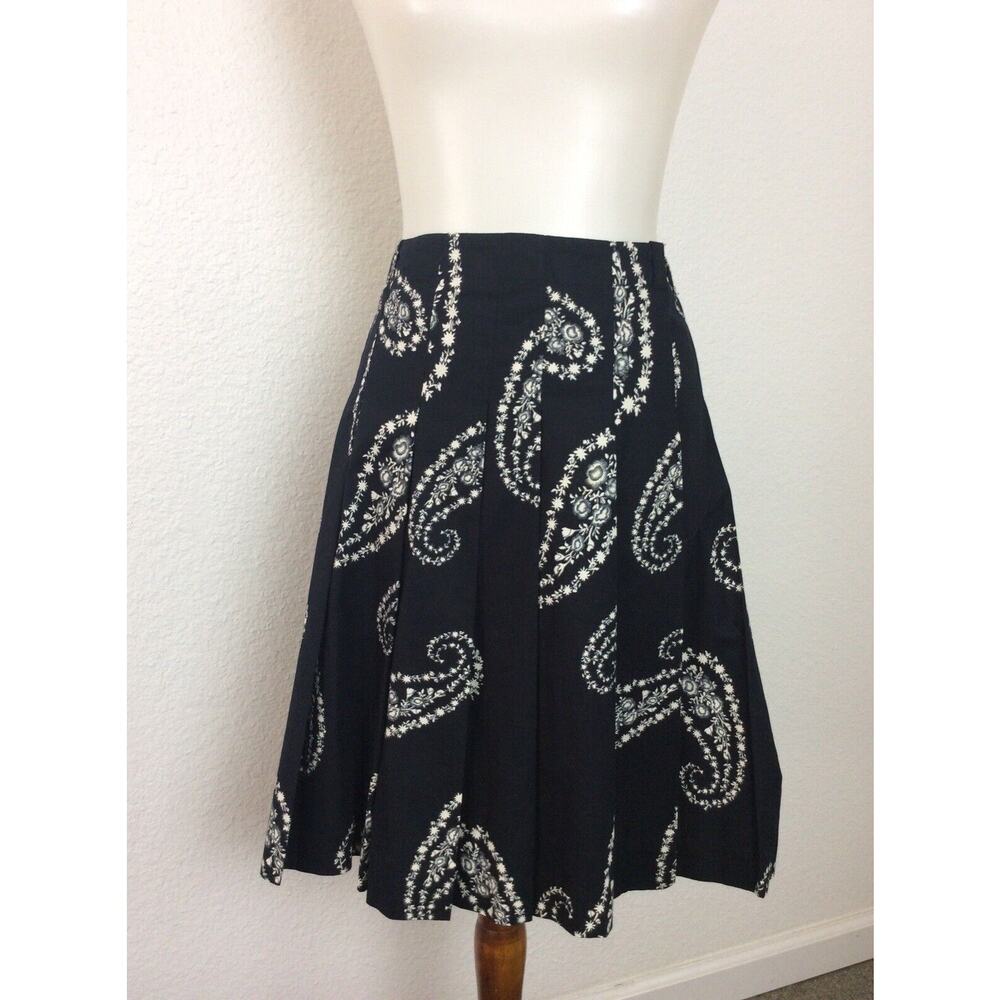Club Monaco Skirt Pleated Paisley Print